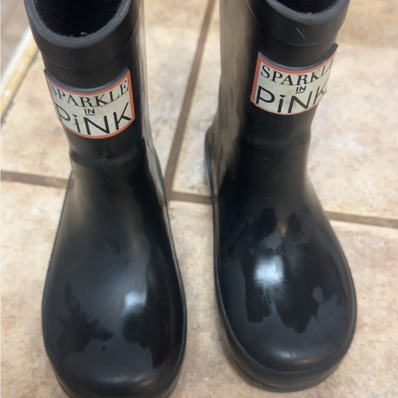 Black Rain Boots sparkle in Pink - Picture 2 of 4